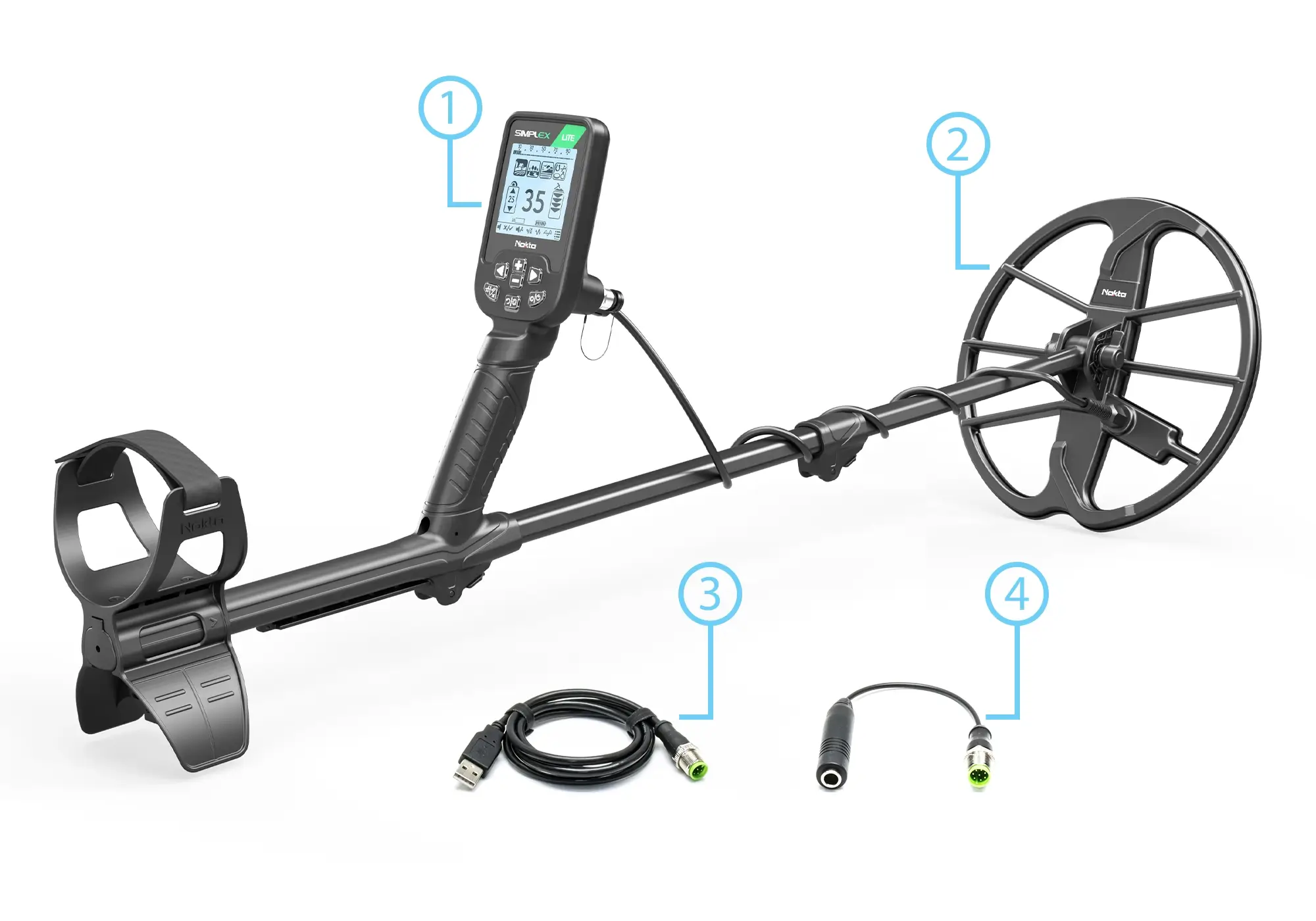 Nokta Simplex LITE With SX28 Coil Metal Detector - Package Contents